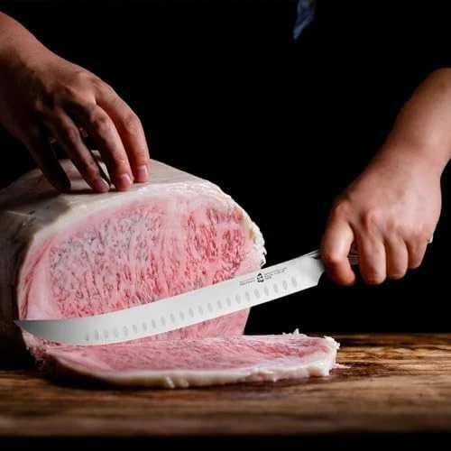 Cuchillo de carnicero - Cuchillos de carnicero S de 12 pulgadas curvos Granton Edge tallador Sli Foto 2 de 4