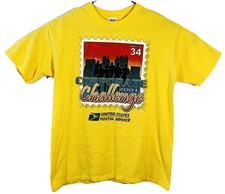 VTG 2001 USPS Corporate Challenge Stamp Graphic Tee Shirt Short Sleeve Size L