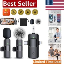 Elegant Black 3 in 1 Lavalier Microphone - Ideal for Live Streaming Podcasting