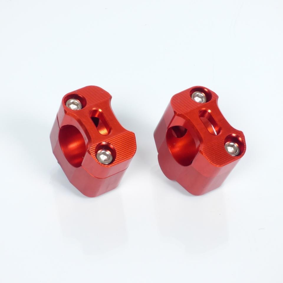 Pontet de guidon universel 22 28 mm et rehausse de 25mm moto orange