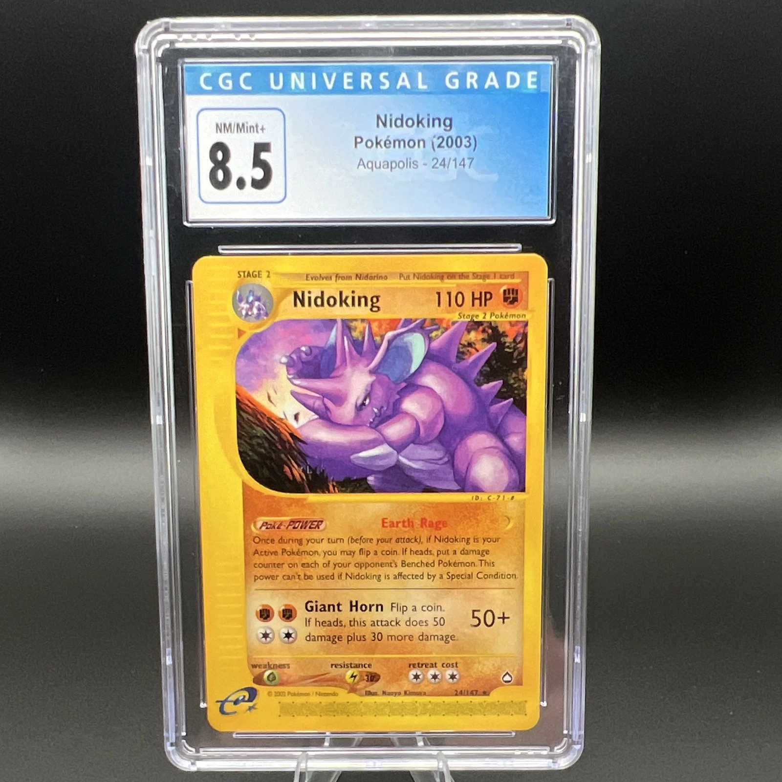 Pokemon TCG CGC 8.5 Nidoking 24/147 Aquapolis Rare English 2003