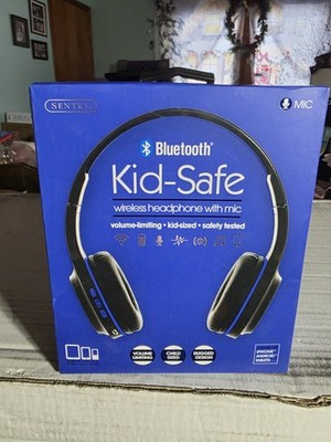Sentry Bluetooth Kid-Safe Wireless Headphones with Mic(Black& Blue)