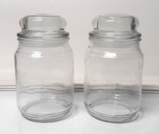 2 Betty Crocker LARGE Candle JARS w/Round Lids, Clean EMPTY 18 oz, Glue/Wax-Free