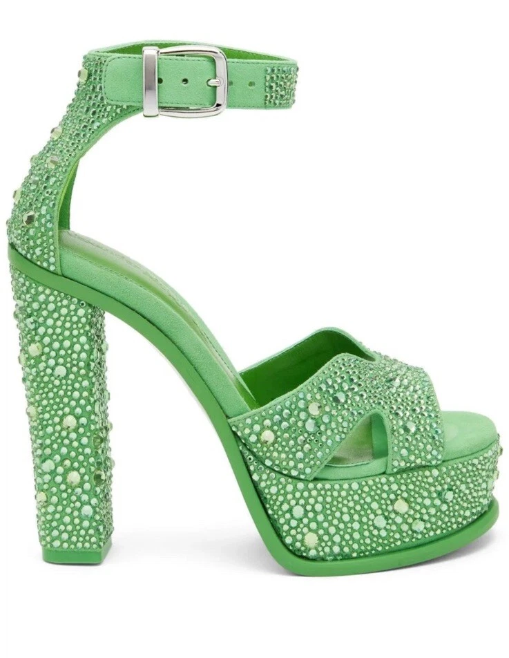 Sandalias Alexander McQueen Verde Cristal Plataforma Mariposa NUEVAS $1990 Talla 37 Foto 2 de 4