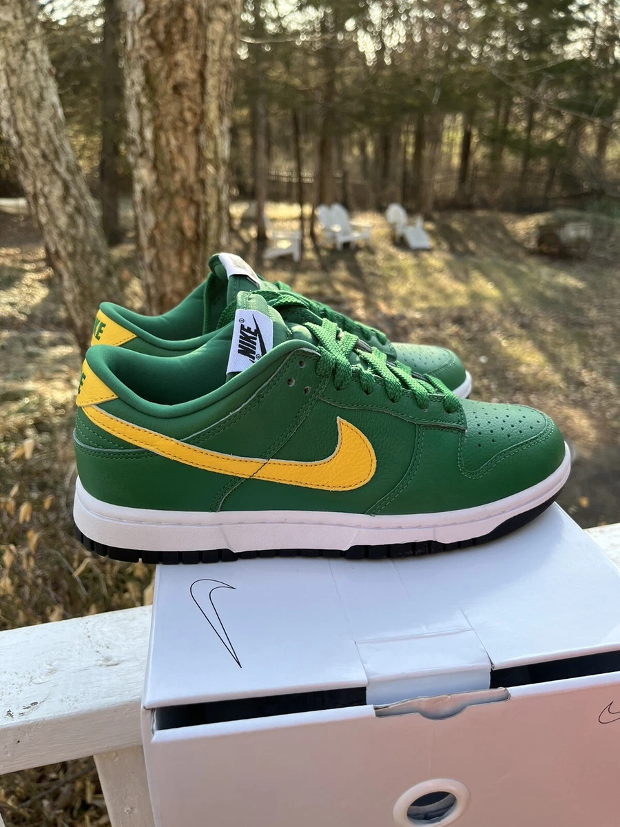 Nike Dunk Low Green Yellow Oregon Ducks Brazil Nike By You Men&#039;s DS Size 6.5 | eBay