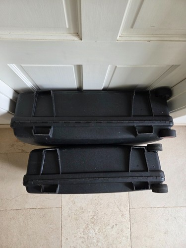 2x Samsonite Large Black Hardshell Suitcase with 2 Wheels, Handle, Lock & Key - Picture 6 of 10
