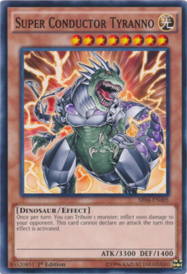 Super Conductor Tyranno - SR04-EN005 - Common - 1st Edition x3 - Near Mint