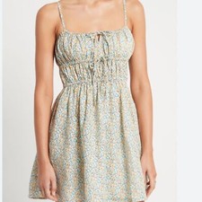 NWT Faithfull The Brand Shivka Linen Floral Print Mini Dress Sz XL