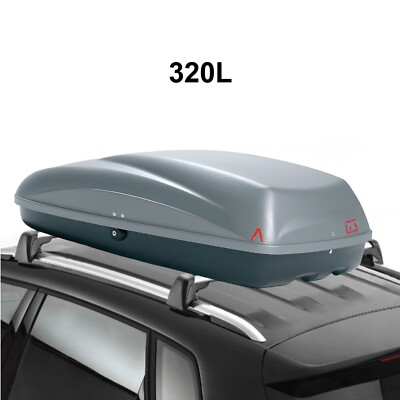 VDP Black Roof Box Juxt 500 Large Lockable Roof Box 500 L + Roof Bars