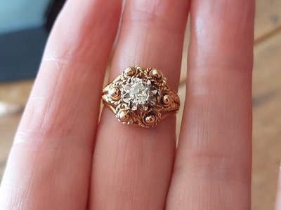 Bague Or 750 Avec Rubis - Poinçon Tête D'aigle, Taille 56, Poids 2,95 G, Occasion