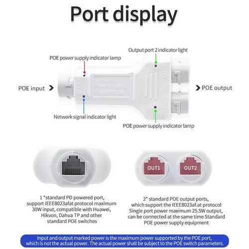 100mbps 1 in 2 out POE Repeater Ip66 Waterproof IEEE802.3af/at DC44-57V - Picture 9 of 13