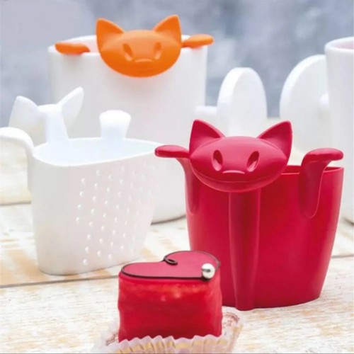 Set Of 4 Cat Shape Tea Infuser Steeper Tea Strainer Cat Lovers Gift - Afbeelding 3 van 5