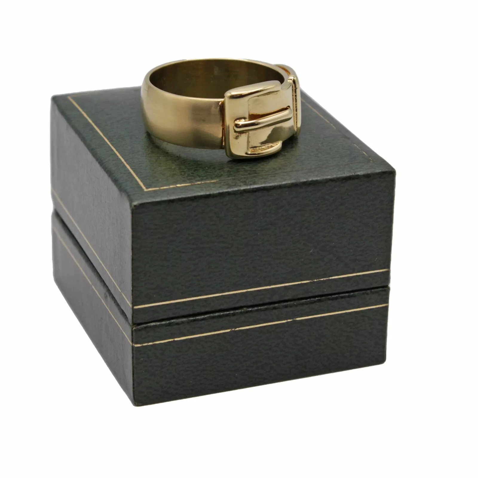 Authentique motif ceinture GUCCI écharpe bague écharpe fermeture accessoire femmes or Italie