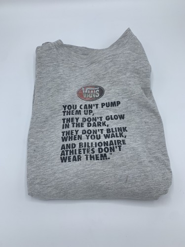 Vintage 90 S Vans Usa Text Print Graphic T Shirt Rare Made In Usa Size Large Ebay