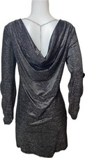 F. Michael Kors Dress XL Black Silver Long Sleeve Round Neck. NWT $125