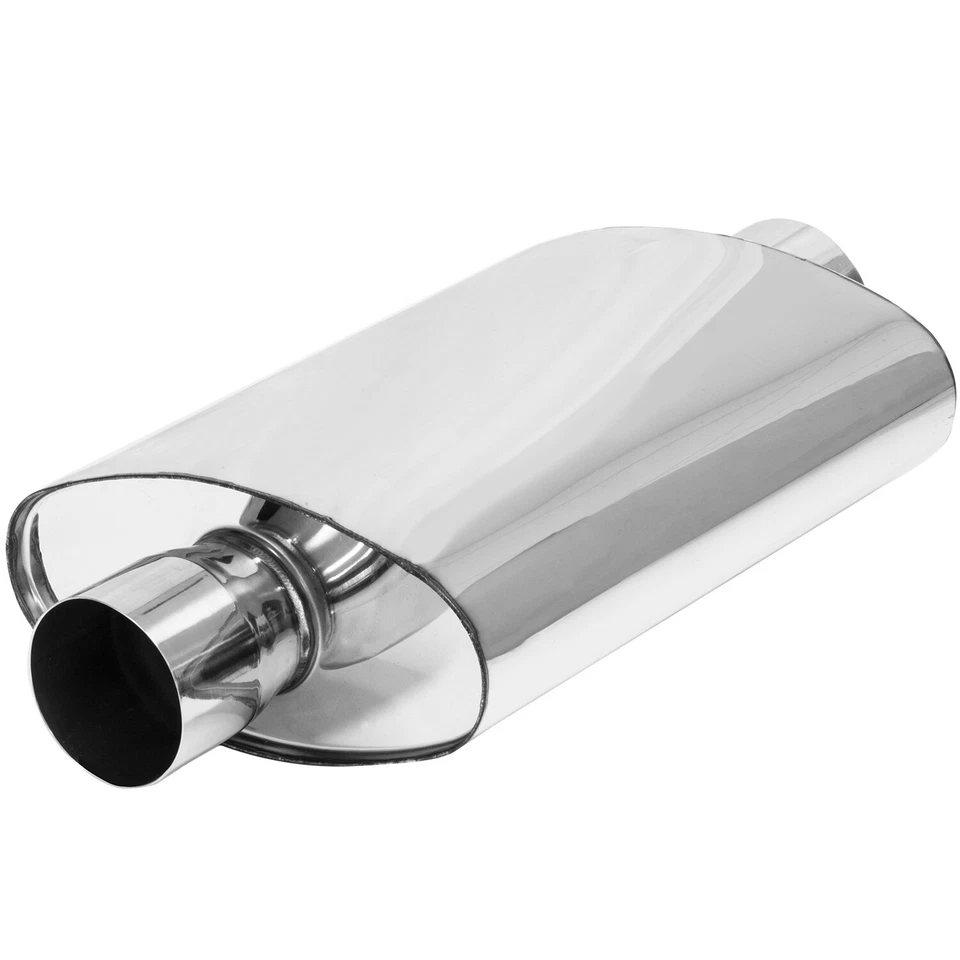 Proflow Muffler Oval 409 Stainless Steel Polished Flow Chamber 2-1/2in. Center I