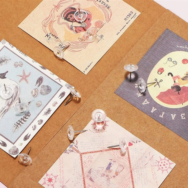 100pcs/Pack Decorative Pushpins Set Small Round Thumb Set for Office School - Image 3 of 4