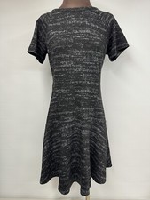 Ann Taylor Loft Women's Size 4 Short Sleeve Knee Length Dress Black Gray Soft