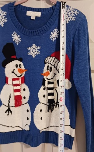 Carolyn Taylor Langarm Pullover, 100% Acryl, Schneemann Paar, Größe S - Bild 7 von 10