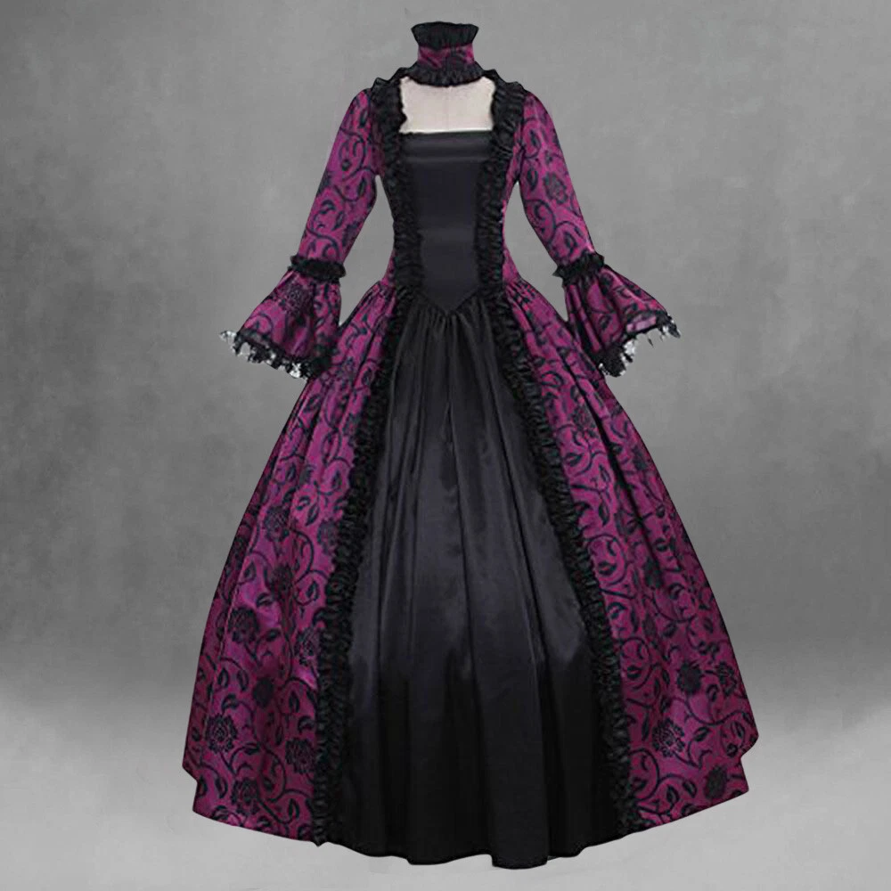 Retro Women Medieval Victorian Dress Costume Party Renaissance