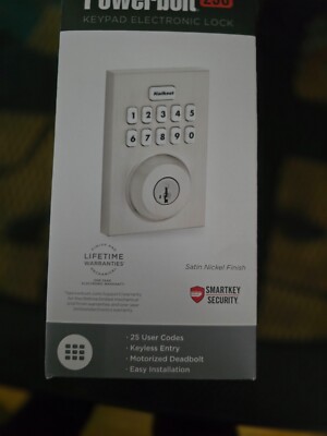 Kwikset Powerbolt 250 Satin Nickel Electronic deadbolt with SmartKey and Keypad