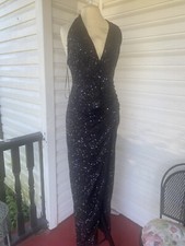 Evening Gown By Fashion Nova Size Medium/ Black Sequin