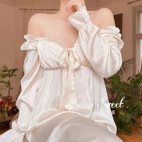 Damen Kunstseide Nachthemd Satin Nachthemd V-Ausschnitt Nachtwäsche Schleife Midikleid - Bild 11 von 23