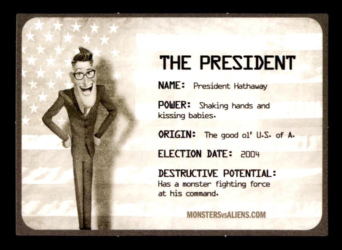 2009 DreamWorks Monsters vs Aliens The President Promo Card | eBay
