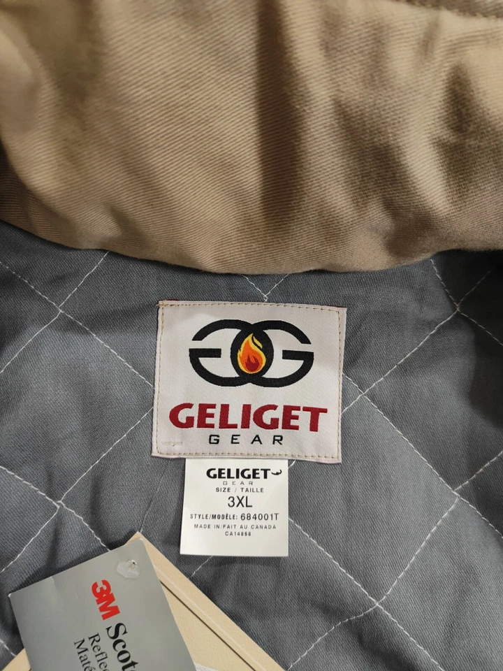 Geliget Gear Men's Khaki Flame Resistant Full Zip Jacket Size 3XL - Image 4 of 4