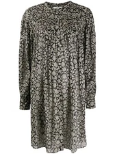 Isabel Marant Etoile Womens Plana Floral Printed Smocked Cotton Shirt Dress M 36