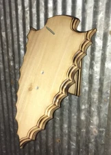 European Deer Skull Mount Wall / Table Pedestal Plaque Poplar Arrowhead Burned