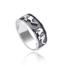 MATERIA Damen Ring Elefant Tier 925 Sterling Silber antik afrikanisch 7mm