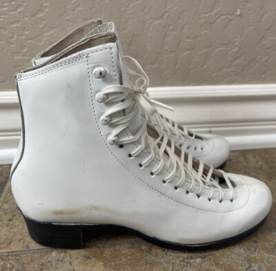 Riedell Womens Red Wing Figure Skating Ice Skate Shoes White Lace Up 4.5
