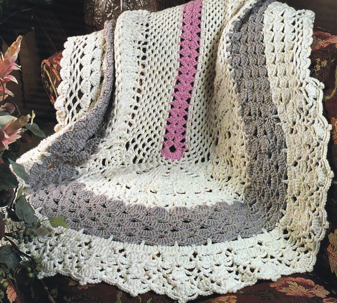 Crochet Afghan Pattern OVAL AFGHAN Instruction Leaflet Annie's