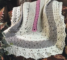 Crochet Afghan Pattern OVAL AFGHAN Instruction Leaflet Annie's