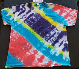 tie dye shirt red blue yellow