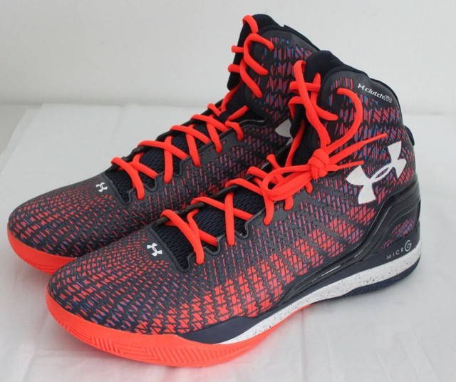 navy and orange under armour shoes