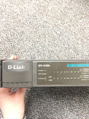 D-Link DFE-916Dx 10Base-T/100BaseTX Dual Speed Hub Class II 16 Port Ver A1-used-