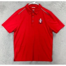 Cutter Buck Shirt Adult Medium Red CB Drytech 50 UPF Golf Golfer Polo Rugby Men