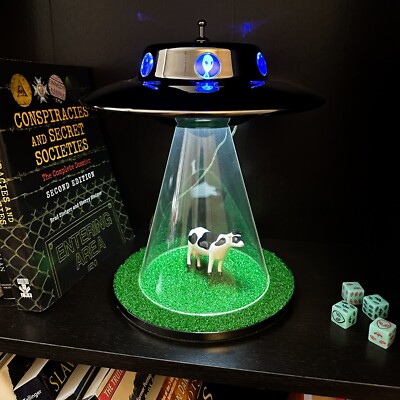 The Original Alien Abduction Lamp - Cow UFO Flying Saucer LED Desk