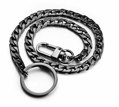 #ad #ad NEW Black Link Biker Trucker Punk Wallet Chain 16 quot; Long Electroplated Polished $11.88