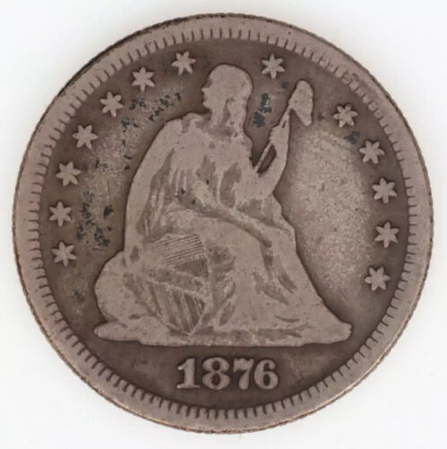 1876 Seated Liberty Silver Quarter F