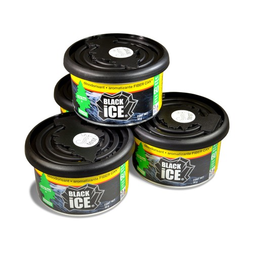 Pack de 4 assainisseurs d'air de voiture en fibres petits arbres (glace noire) - Photo 1 sur 4