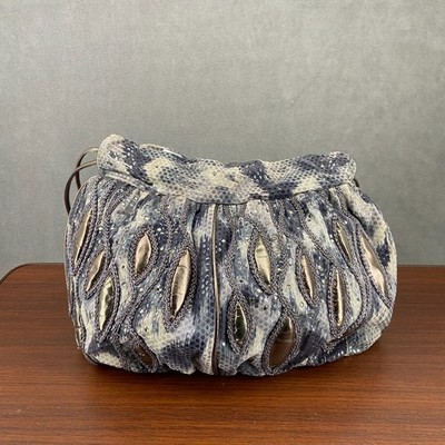 Rita Diana For Mylinka Clutch Women's Gray Tie Dye Embellished Shoulder Bag