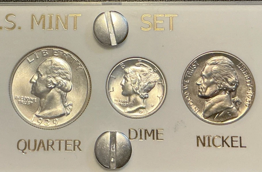 1939 Silver US Mint Year Set Gem BU Coins White Capital Holder Display Box - Image 3 of 4