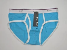 C-IN2 Men's Throwback Fly Front Brief Underwear Size M Blue  - NWT!
