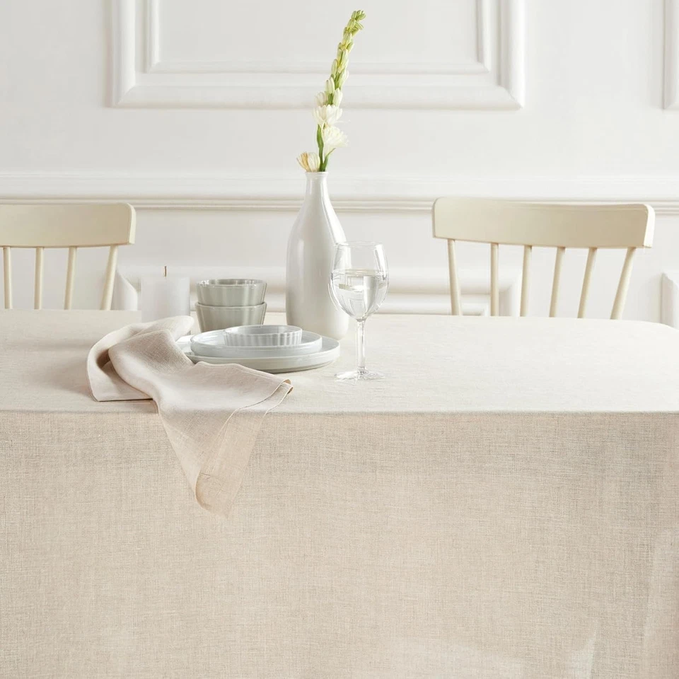 Solino Home Linen Tablecloth 70 x 132 Inch - 132 x 70 (Rectangular), 04: Flax - Image 3 of 4