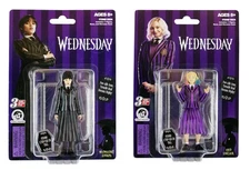 Wednesday Addams & Enid 3.75" Action Figures Set of Two + Diorama TV Series NEW