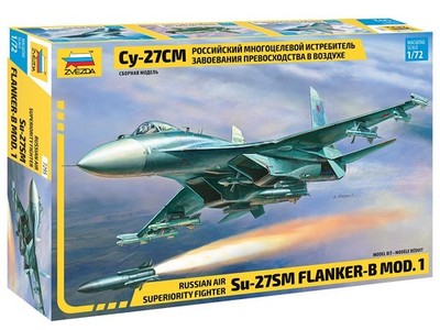 ZVEZDA 7295 1/72 Sukhoi Su-27SM Flanker-B Mod.1 Fighter - Plastic Model Kit