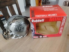 Barry Sanders (HOF) and Jim Brown (HOF) Signed Riddell mini NFL Logo Helmet